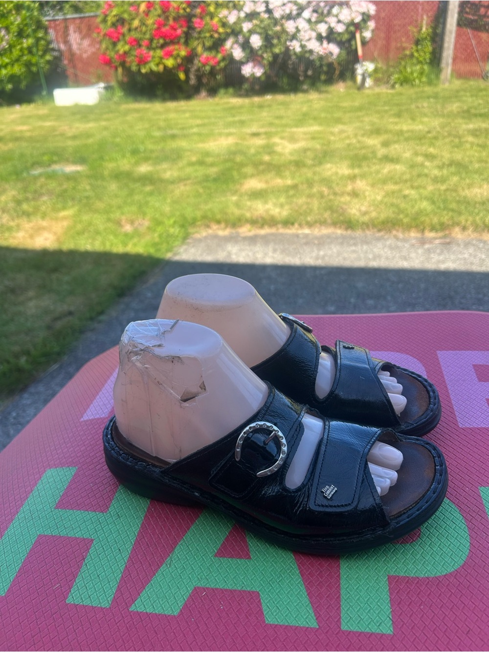Finn Comfort Women’s Pattaya Black Leather Slide Comfort Sandals Size 37
